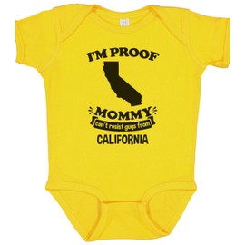 I'm Proof Mommy Can't Resist Guys from California Baby Bodysuit (Yellow), 12 Months