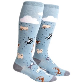 Sock It To Me, Women's Wide-Calf Stretch-It, Raining Cats & Dogs, One Size