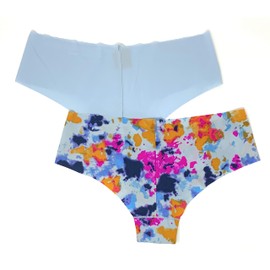 Victoria's Secret Pink No-Show Cheekster Panty, Sky Blue/Watercolor, Large
