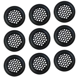 Qrity 10 PCS Stainless Steel Air Vent 25mm, Circular Mesh, Black Circular Ventilation Grille, Grating Cover, Air Vent Grille Cover Ventilation of Cabinet, Wardrobe, Bookshelf, Shoe Cupboard