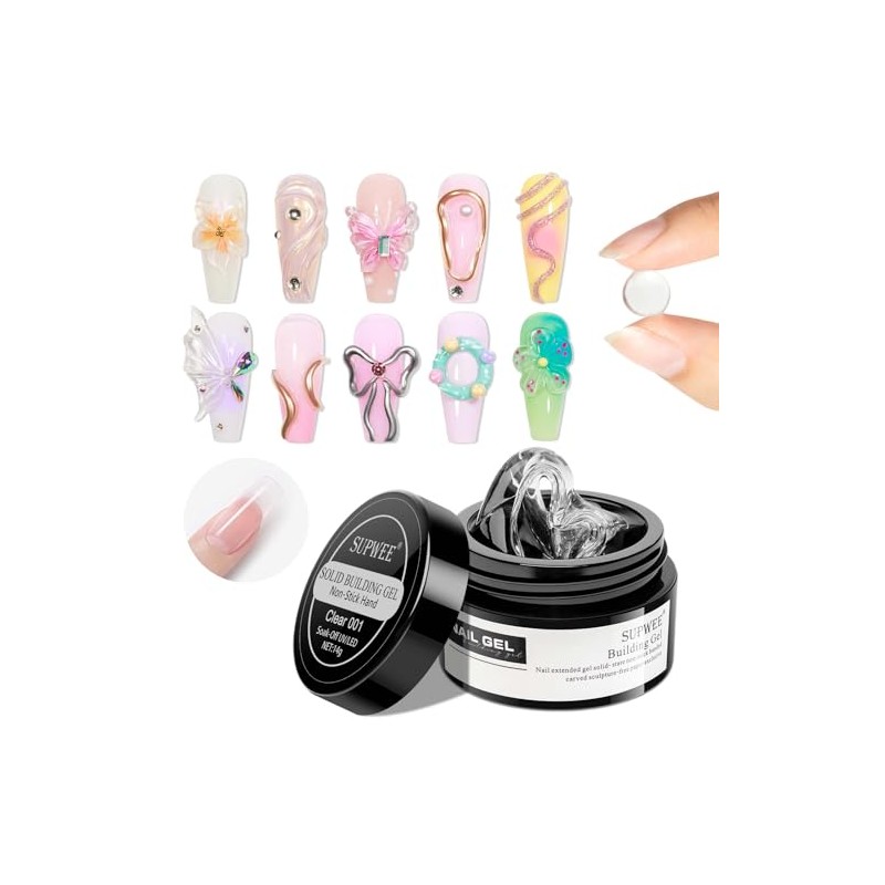 SUPWEE Solid Builder Gel Nail Extension, 14 g Multifunctional Clear