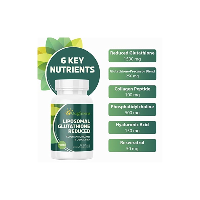 Liposomal Glutathione 2000 MG, 10x Better Absorption, Glutathione Supplement with