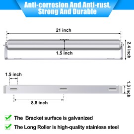 Therwen Boat Trailer Roller with Bracket Set Conveyor Rollers 1.5" Diameter Kayak Roller Metal Roller with Bracket for Transporting Raft Industrial Use