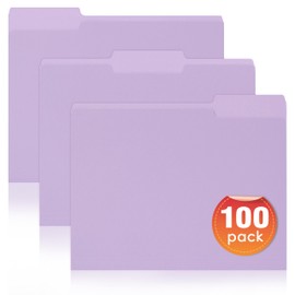 File Folders 8.5x11, 100 Packs Manila File Folder, 1/3 Cut Tab for Easy Labeling and Organization Letter Size, for Home, Office, School Filing