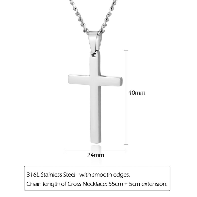 CERSLIMO Cross Necklace for Men Women - 3 Pcs Stainless