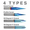 Genmitsu CNC Wood Carving Router Bits Set, 1/4'' Shank, 4