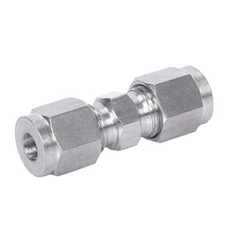 LOZOME 304 Stainless Steel Compression Fitting,Union,Straight Adapter with Twin Ferrules,1/2" Tube OD