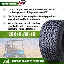 WANDA 20X10-10 Golf Cart ATV Tires 4 Ply 20x10x10 14030