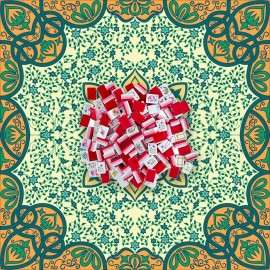 American Mahjong Set 160PCS 32mm 4-Layer Engraved Acrylic Red White Tiles with Racks Pushers Case Mat 10 Designs Winslow 1920Color: Gradient red tiles and mats7
