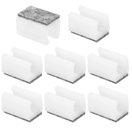 PATIKIL 8 Pcs Rectangular Chair Leg Covers with Felt Pads 12mm Smooth Sliding No Scratches and Noise Furniture Feet Hardwood Protector Floor Slide Tubing Cap for Office White Grey