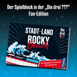 Die drei ??? City Land Rocky Beach by Kosmos 684600, Game Pad with Die drei Question Mark, City Country River, Great Gift for Girls and Boys from 8 Years