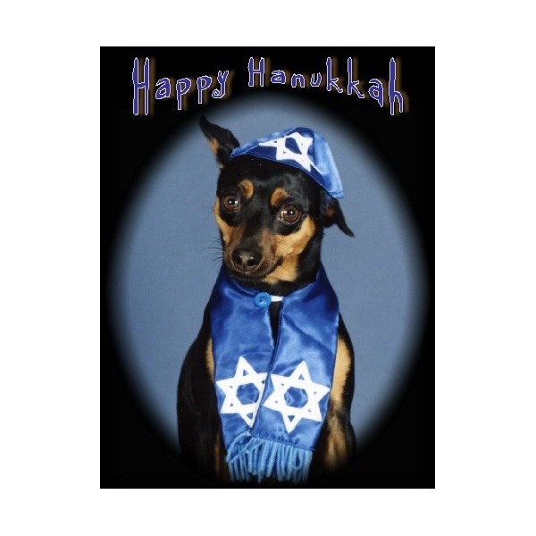 Pet Star Hanukkah Cards - Miniature Pinscher