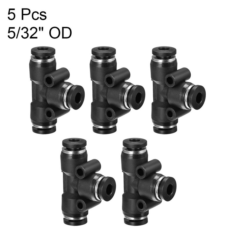 sourcing map Plastic Tee Push to Connect Tube Fittings 4mm