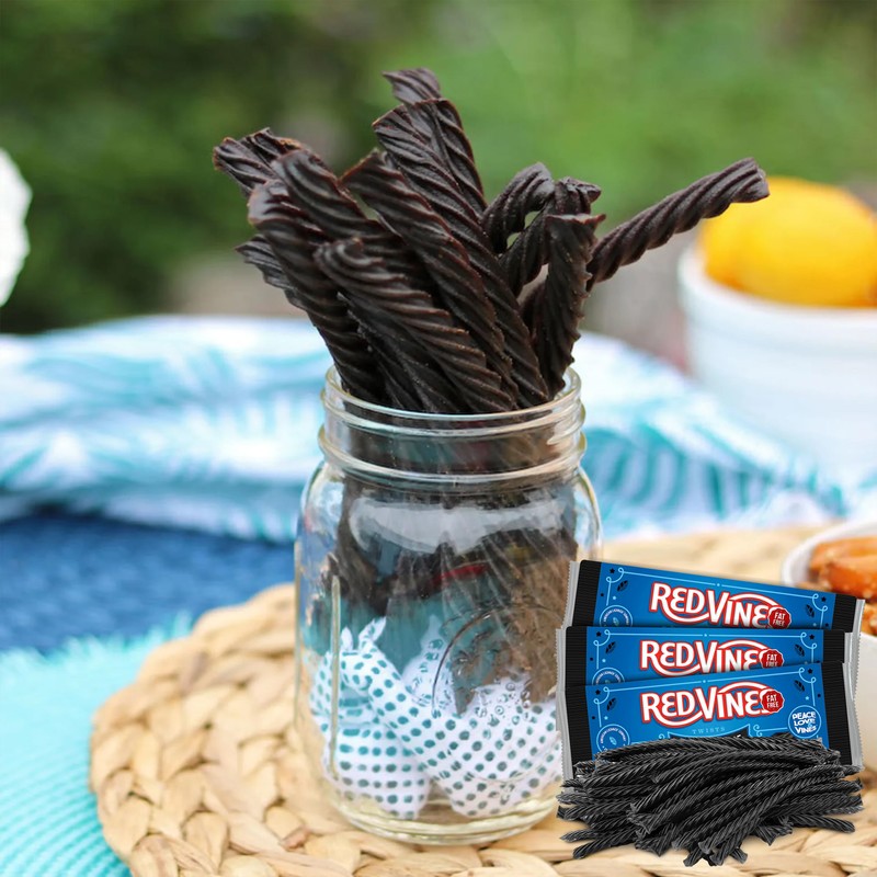 RedVines Black Licorice Twists Chewy Candy, 3 Pack, Original Fat