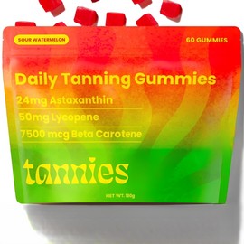 Tanning Gummies with Astaxanthin, Lycopene & Beta Carotene – Beauty Supplement for Radiant, Glowing Skin, Natural Skin Support for Adults