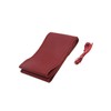 A ABSOPRO 38cm Dia Burgundy Faux Leather Car Steering Wheel