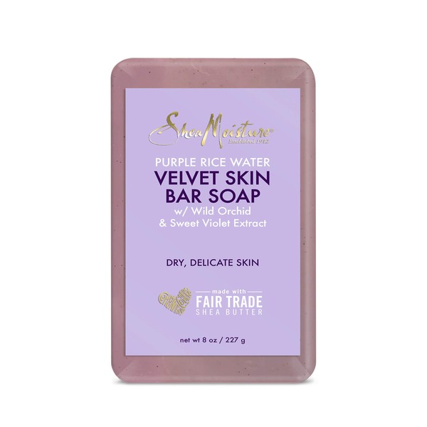 SheaMoisture Bar Soap for Dry Skin Purple Rice Water Bath with Shea Butter 8 oz