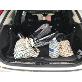 EACCESSORIES EA Rear Trunk Organizer Cargo Net for Volvo XC90 2016-2023–Envelope Style Cargo Net for SUV - Premium Mesh Elastic Car Trunk Organizer Vehicle Carrier Storage–Compatible with Volvo XC90