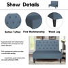 Alunaune Upholstered Blue Loveseat Bench Couch for Bedroom, Modern Cushioned