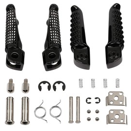 TCMT Front Rear Footrest Foot Pegs Fits For Kawasaki ZX6R 2003-2025 Kawasaki ZX-10R 2004-2010 ZX-9R 1998-2003 Z1000 2007-2016 ZZR1200 2000-2006(Black)