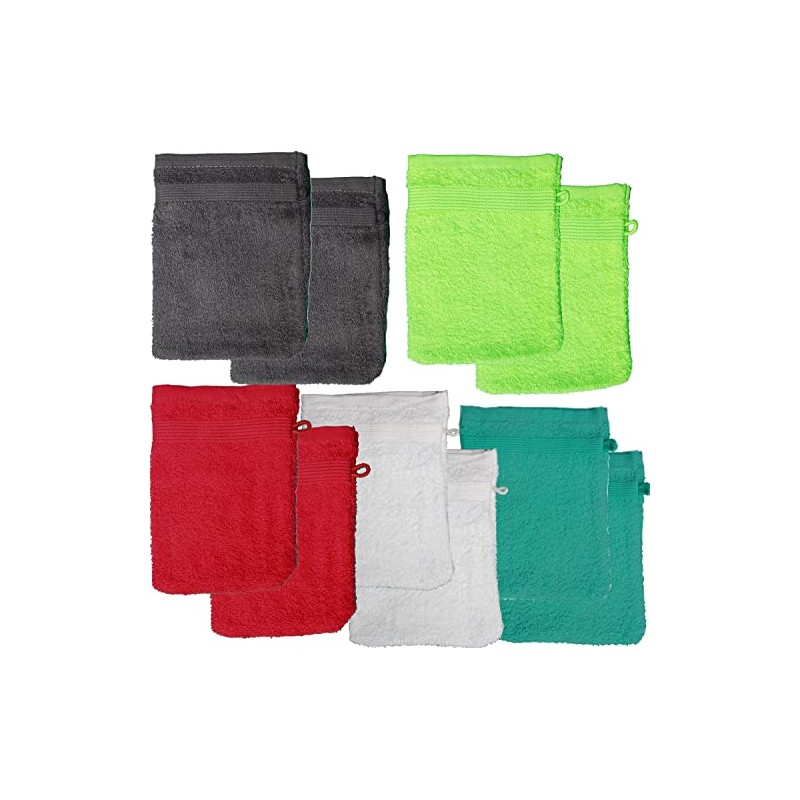 KH-Haushaltshandel Pack of 10 Terry Wash Mitts Approx. 16 x