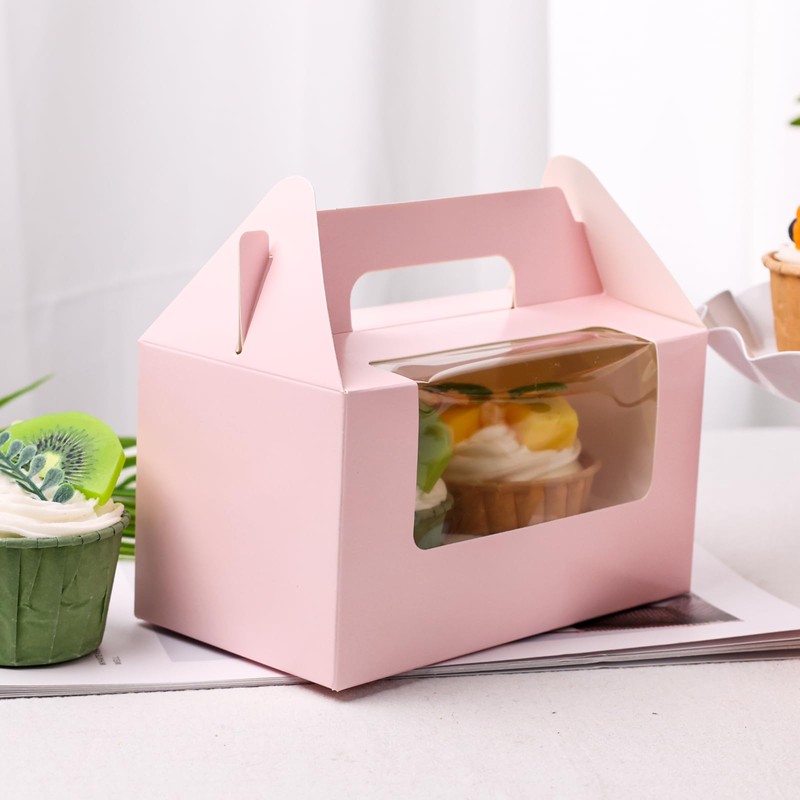 VGOODALL 9PCS Cupcake Boxes with Window, Cupcake Containers Cupcake Carriers