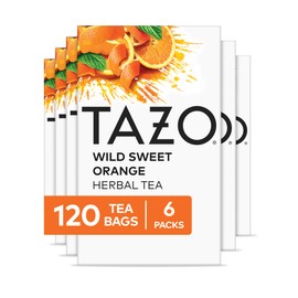 TAZO Wild Sweet Orange Tea Bags, Unsweetened Herbal Tea, Caffeine-Free, 120 Total Tea Bags (20ct - Pack of 6)