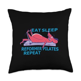 Eat Sleep Reformer Pilates Repeat Pilates lover funny animal Throw Pillow