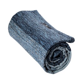 Hugger Mugger Cotton Yoga Rug - Indigo Dreams - Absorbent, Grippy Tight Weave, Ashtanga and Hot Yoga Rug, Helps with Slippery Hands and Feet