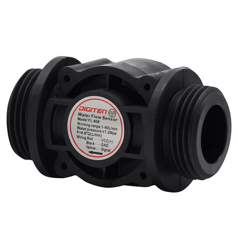DIGITEN G1" Water Flow Hole Effect Sensor Switch Flow Meter