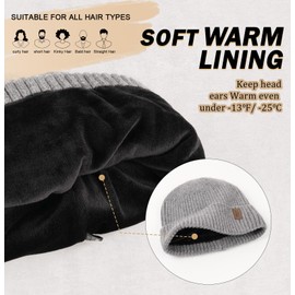 Wmcaps Beanie for Men, Unisex Classic Knit Beanie Winter Hat Stretchy Soft Cuffed Wooly Beanie with Thermal Thick Fleece Lining, Gifts for Men/Women/Her/Him/Dad（Light Grey）