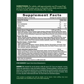 Nature's Truth Organic Greens Blend Powder | 20 Plus Superfoods | with Organic Spirulina, Beet Root, Digestive Enzymes & Prebiotics | Vegan, Non-GMO & Gluten Free Supplement