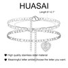 H Silver Initial Anklet for Women Silver Cuban Link Anklet