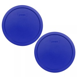 Pyrex 7403-PC 9" 10 Cup Cobalt Blue Round Lid 2PK for Sculptured Mixing Bowl