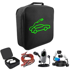 LOTHID EV Charging Cable Bag Made of 1680D Nylon, Robust Storage Bag for Type 1/Type 2 Charging Cable, Waterproof and Shockproof, Ideal for Car Boot, Garage or Travel