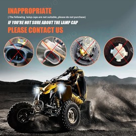 HMCYCI 34901 HR3 A21 LED Headlight Bulbs Compatible For Honda Rancher TRX420 TRX500 2014-2022 Headlight Bulbs,34901-HR3-A21 ATV UTV Accessories,6000K Cool White,2pcs led bulbs