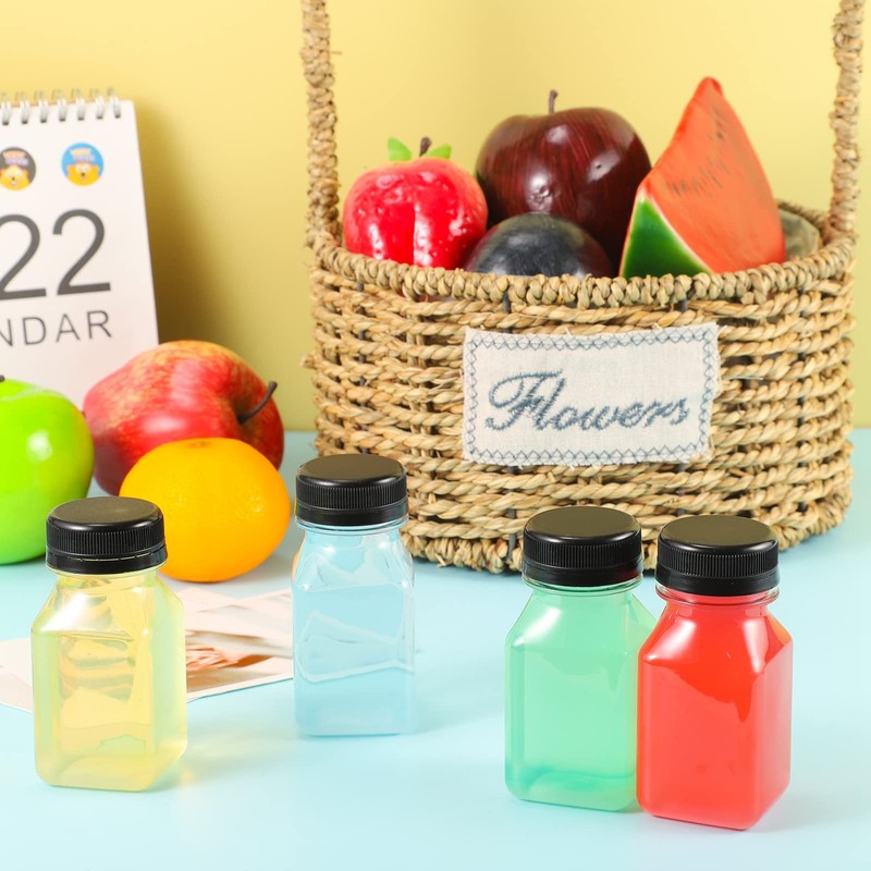 Yoosso 20 Pack 4oz/120ml Plastic Juice Bottles with Pouring Funnel