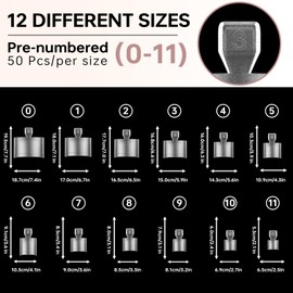 ASONRL 600 Pcs Gel X Toe Nail Tips, Extra Wide Large Toenail Tips Half Cover, Matte Clear No-file Needed, 12 Sizes DIY Artificial Nails for Toes, Square Shape False Toenails Tips