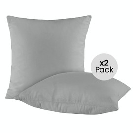 BaSaTex Double Pack Cotton Renforcé Cushion Cover 40 x 40 cm Pillowcases 100% Cotton Cushion Covers in Steel Grey