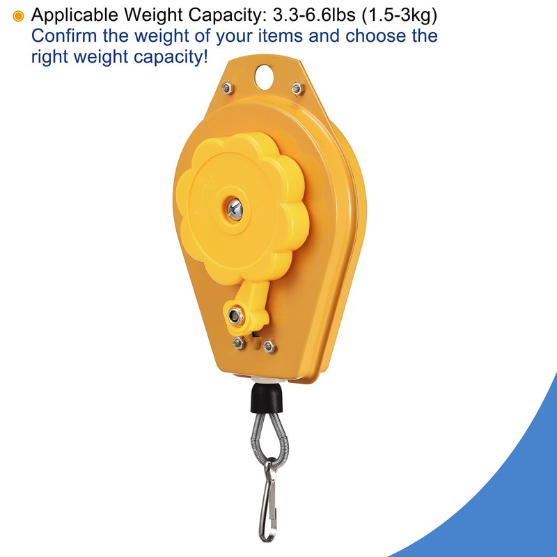 sourcing map Retractable Spring Pulley Tool Holder Hanging Device 3.3-6.6lbs