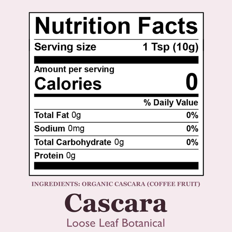 Organic Positively Botanicals Company, Cascara, Herbal Tea Loose Leaf Botanical,