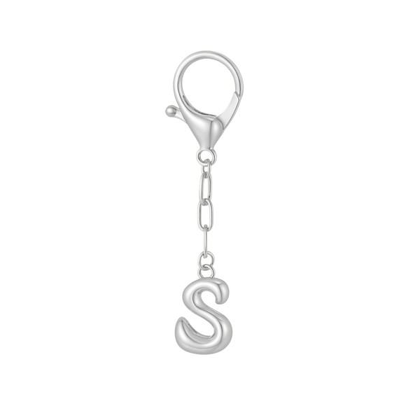 GAOKOXI Silver Bubble Initial Keychain Charm for Women Chunky Bag
