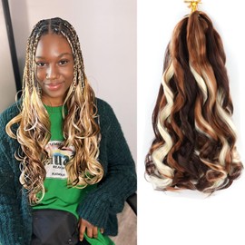 XGY Hair Short French Curl Boho Braiding Hair 12 Inch Bob French Curly Braids 5 Packs 3Colors Mixed Curly Slay Braiding French Curl Crochet Hair Skin-friendly Bouncy Synthetic Braid Extensions (P4/30/613, 12inch)