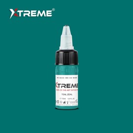 Xtreme Tattoo Ink, Versatile Medium Viscosity for Precision Tattooing, Rich Hue, Quick Healing, Acrylic-Free, Water Based, Highest Safety Stards - Ready-to-Use Tattoo Ink (Teal Zeal, 0.5 oz)