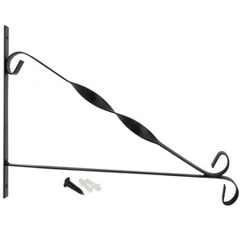 COM-FOUR® 2x wall bracket made of powder-coated steel for hanging baskets, wind chimes, etc. in nostalgic design with screws and dowels, approx. 30 x 23 cm (02x rotated)