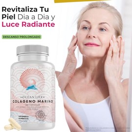 Colageno Marino Hidrolizado 100% Puro [Extremadamente Eficaz] 180 Capsulas 500mg (Potente Efecto Hidratante y Revitalizante) - Alta Absorcion - Eficaz
