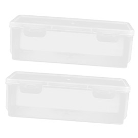 OHPHCALL 2pcs Storage Container with Lid Versatile Plastic Organizer for Classroom and Office Stylish Dresser Lipstick Holder for Stationery and Items