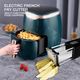 Fstcrt Electric French Fry Cutter, Professional Commercial and Household French Fries Cutter, Potato Slicer with 1/2Inch & 3/8Inch Blade, Automatic Potato Cutter, Suitable for Potato Carrot Cucumber