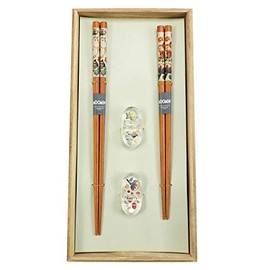 Yamaka Shoten MOOMIN Herbarium Chopsticks Pair Set with Wooden Box Length Approx. 8.3 inches (21 cm) 9.1 inches (23 cm) Moomin Goods Scandinavian Mother's Day Present Tableware Gift Wedding Gift Made in Japan MM2100-842H