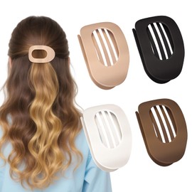 Tizanfenor Flat Hair Claw Clips for Women's Thick Curly Hair (4 PCS), Curved Strong Hold, Non Slip Design for Women and Girls (Styles B)